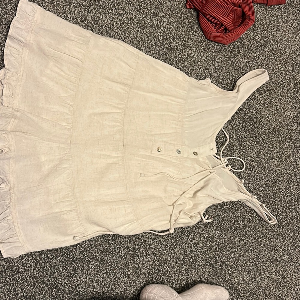 CREAM ROMPER WITH POCKETS